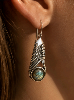 Embrace the Cosmic Dance: Featherlights & Moonbeams Earrings