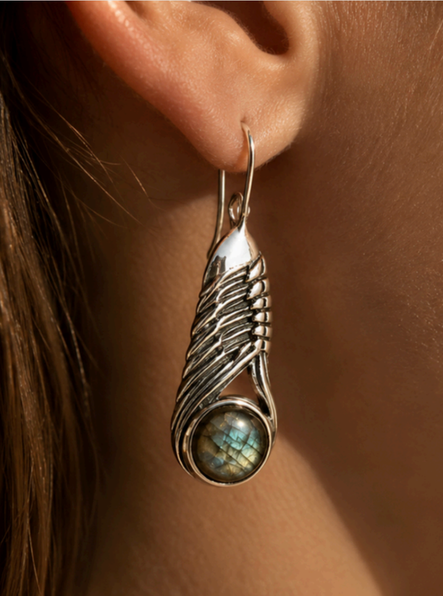 Embrace the Cosmic Dance: Featherlights & Moonbeams Earrings