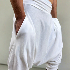Ceremonial White | Shorter Drop Pants | Him