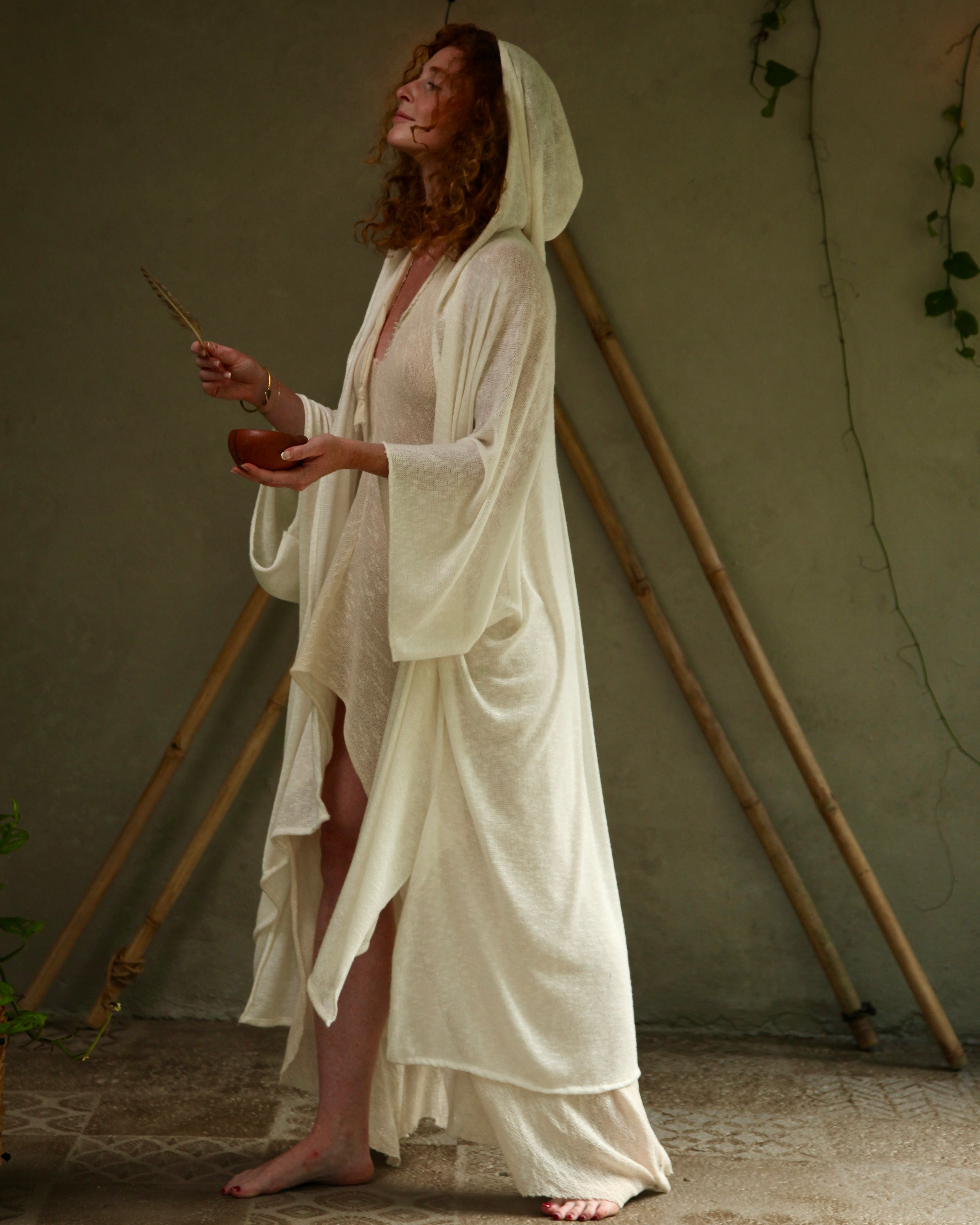 White Sage | Hooded Kimono