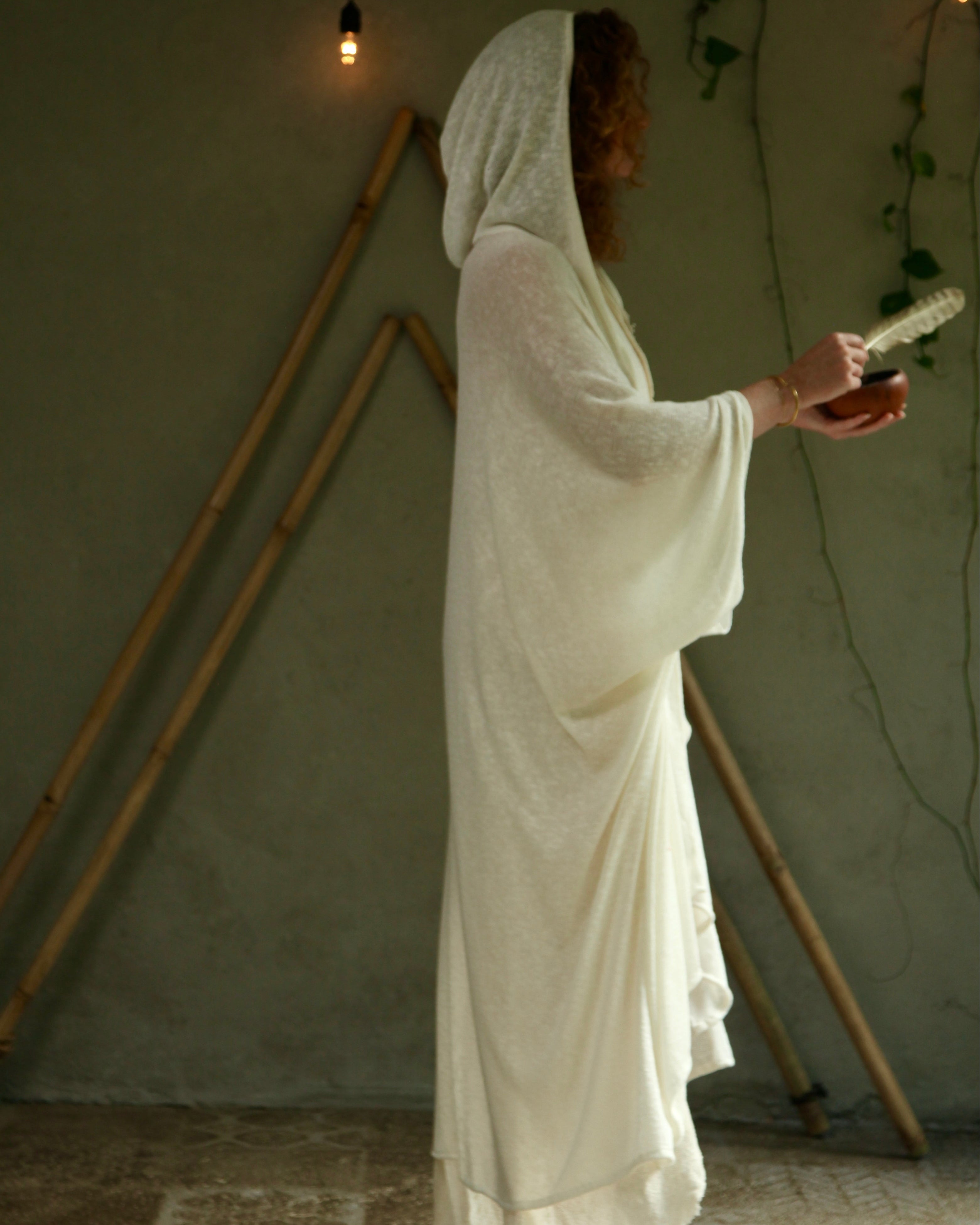 White Sage | Hooded Kimono
