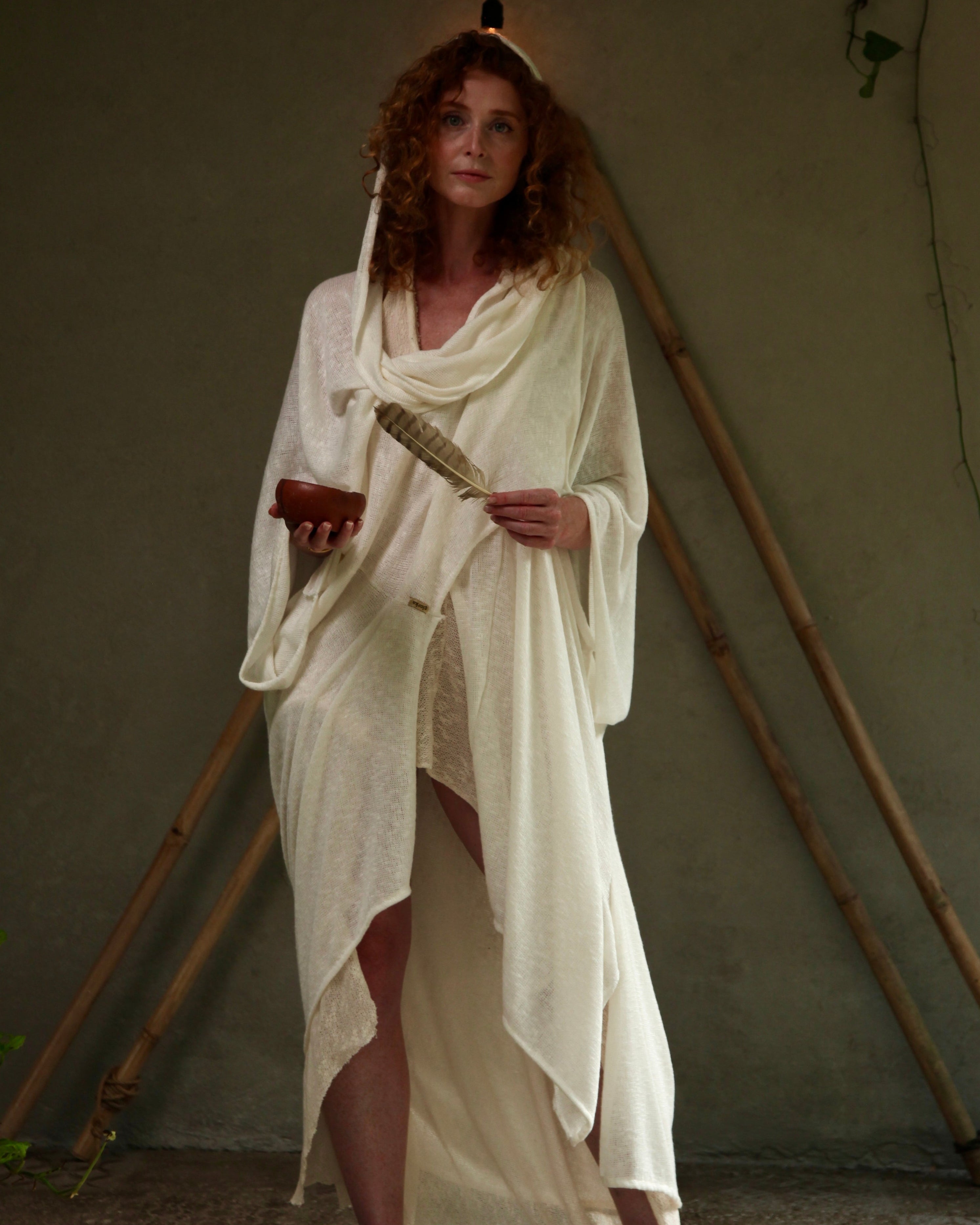 White Sage | Hooded Kimono