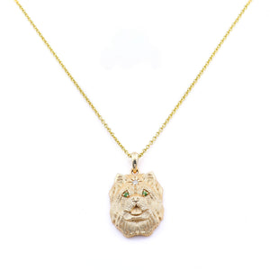 Chow Chow Guardian Pendant — 14K Gold