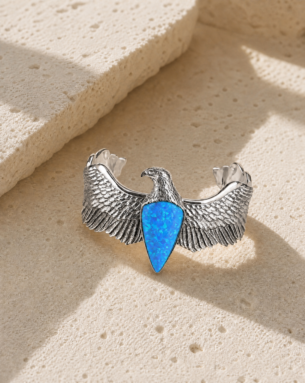 CoCreator Blue Opal Cuff — Silver