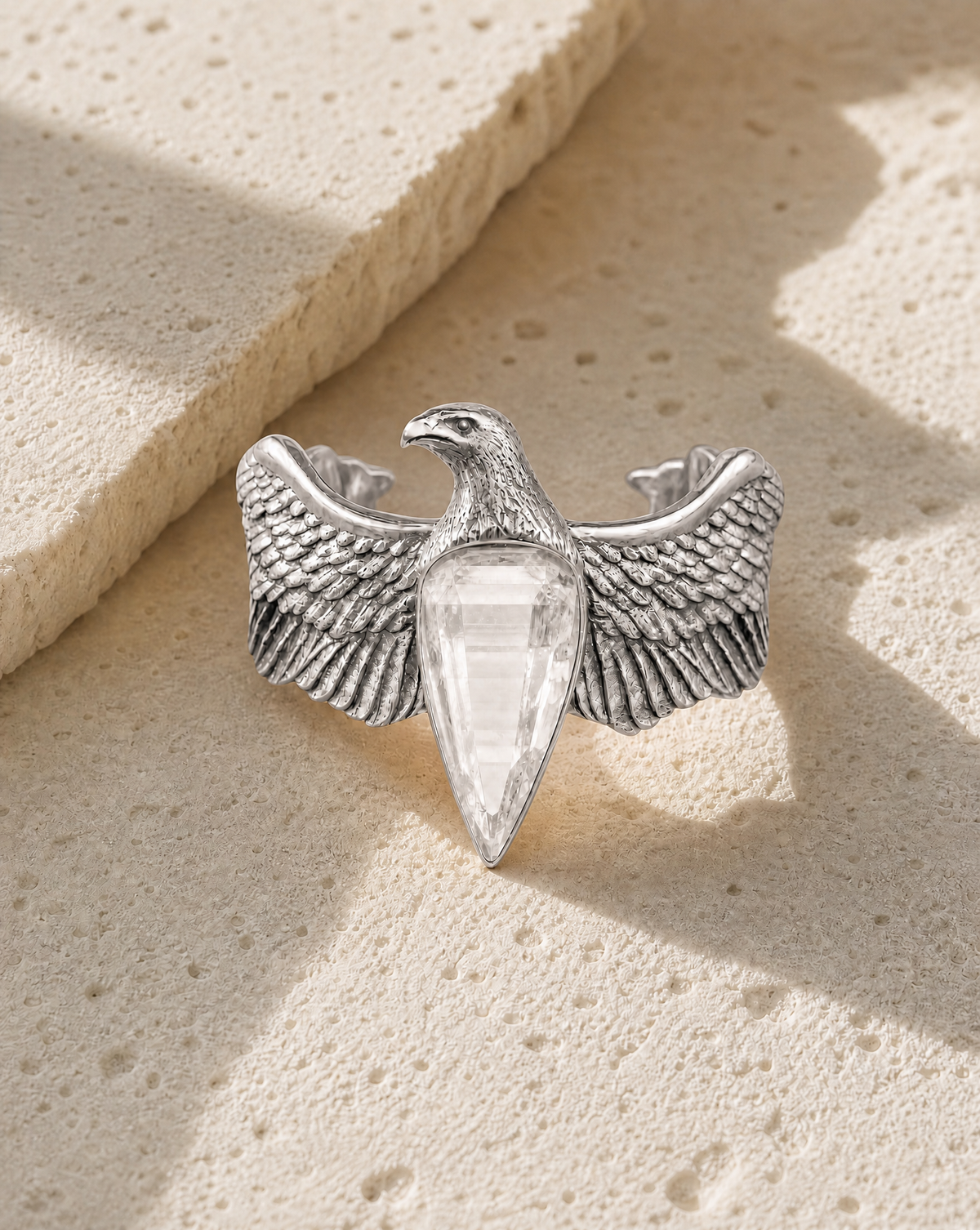CoCreator Clear Quartz Cuff — Silver-4