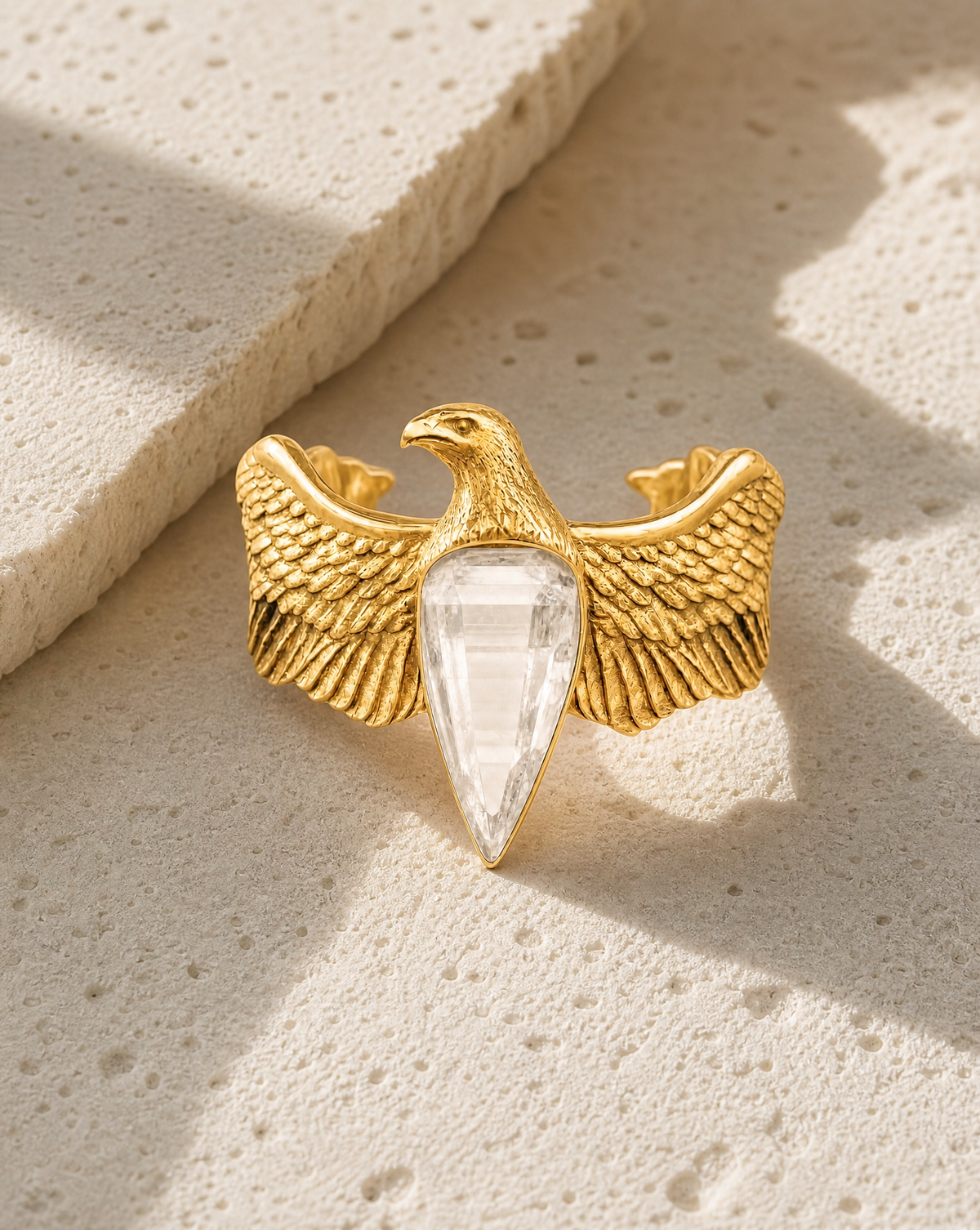 CoCreator Clear Quartz Cuff — Gold