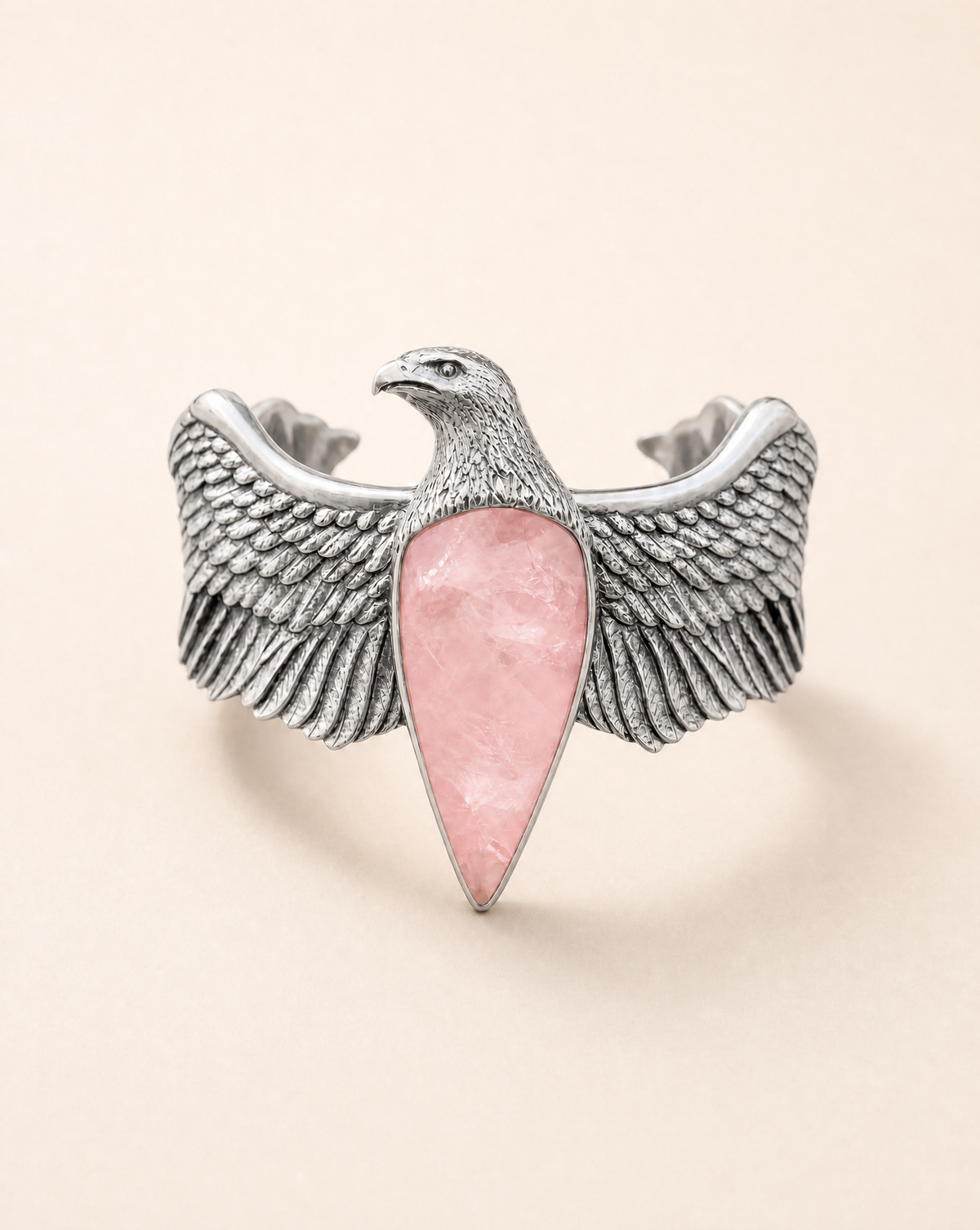 CoCreator Rose Quartz Cuff — Silver-2