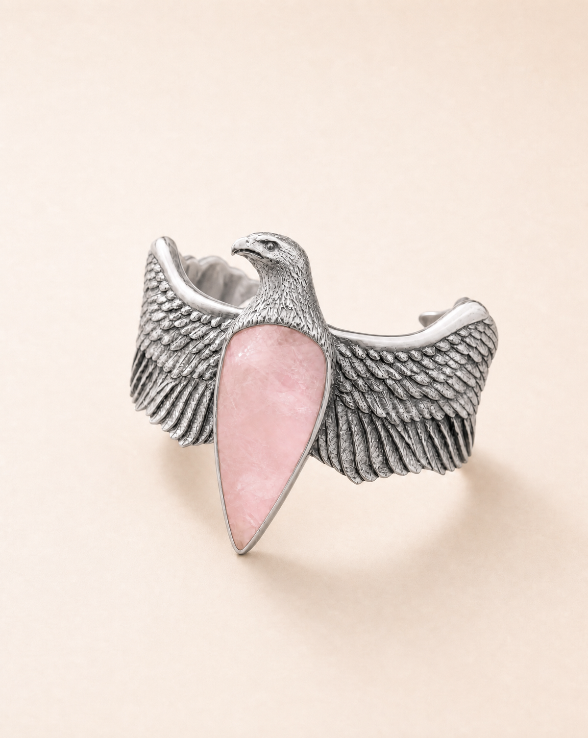 CoCreator Rose Quartz Cuff — Silver-1