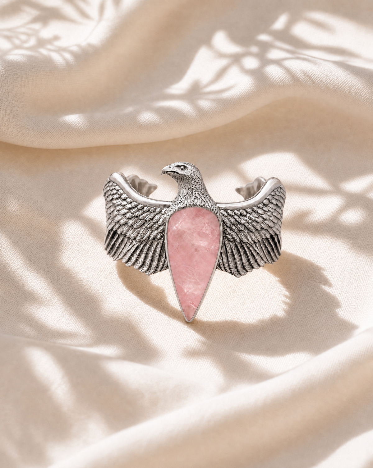 CoCreator Rose Quartz Cuff — Silver-3