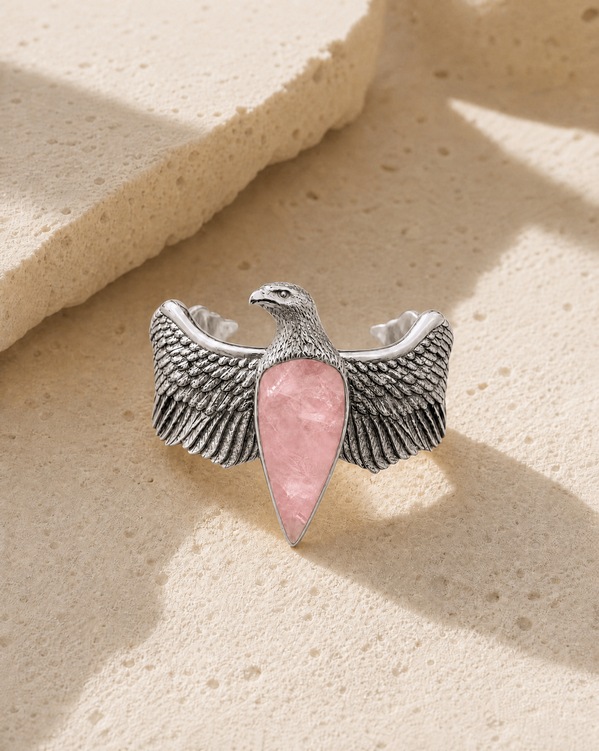 CoCreator Rose Quartz Cuff — Silver-4
