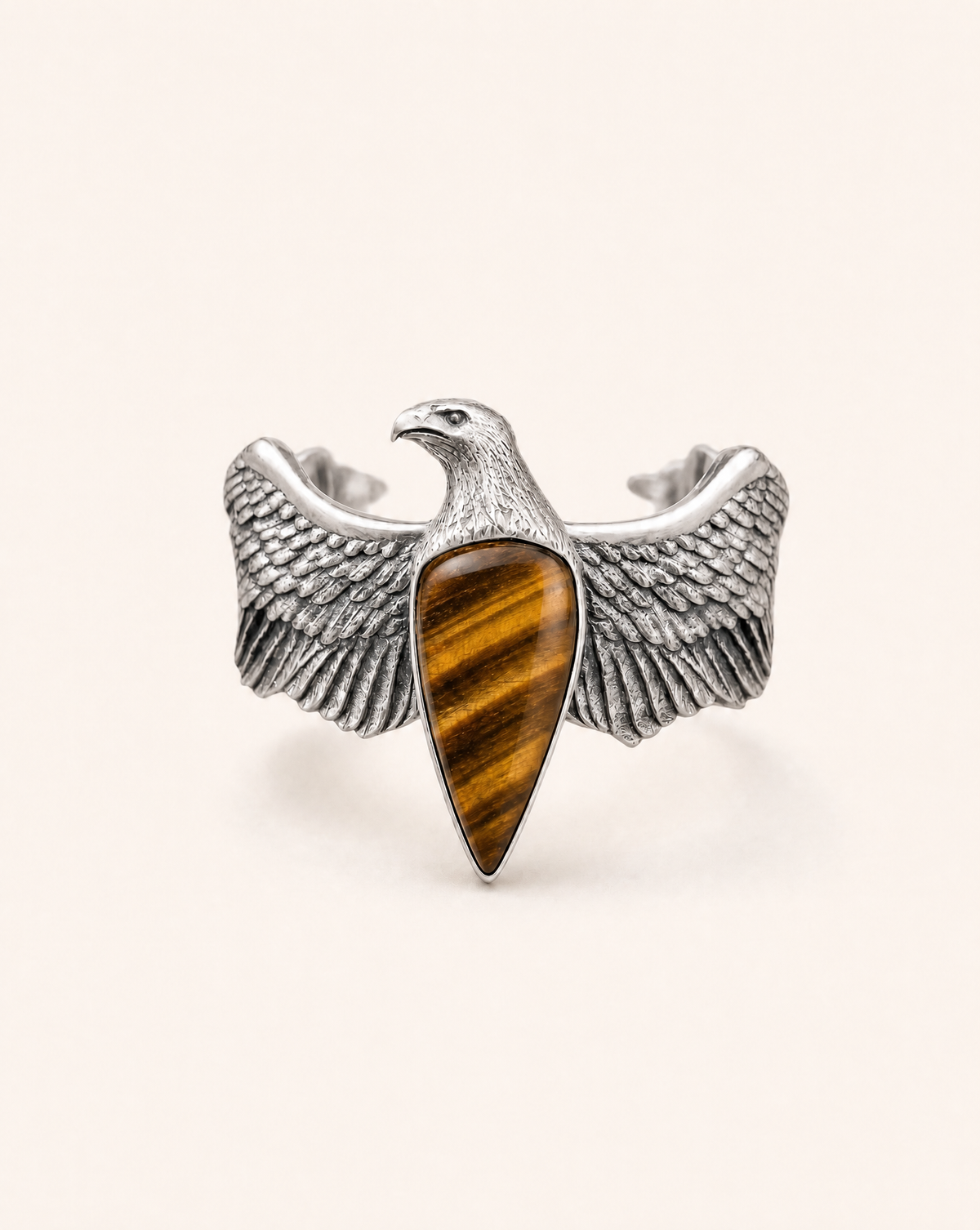 CoCreator Tiger's Eye Cuff — Silver