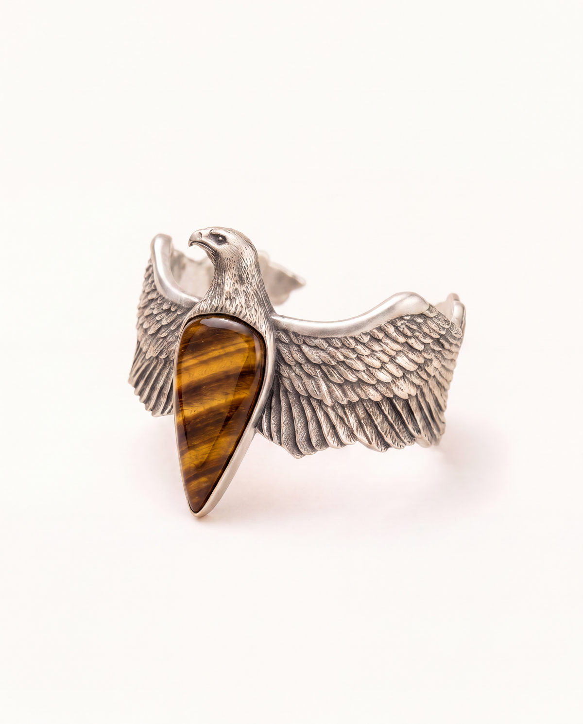 CoCreator Tiger's Eye Cuff — Silver-2