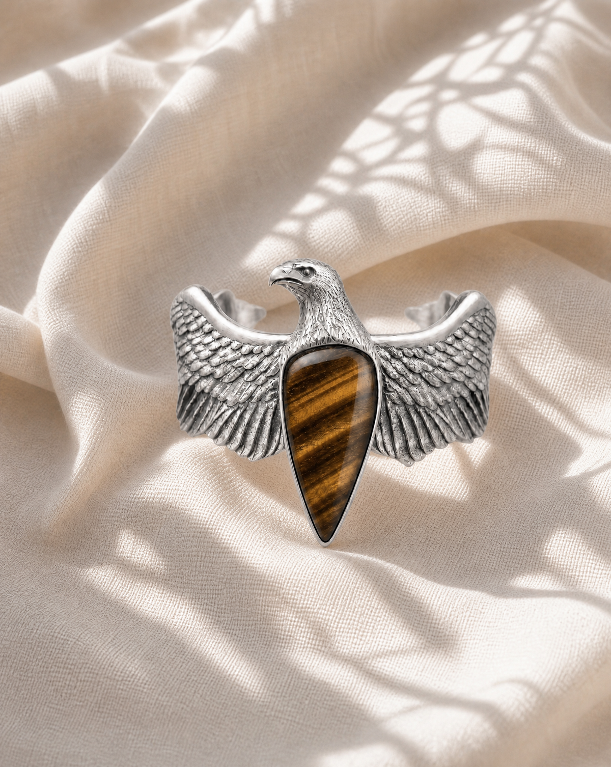 CoCreator Tiger's Eye Cuff — Silver-3