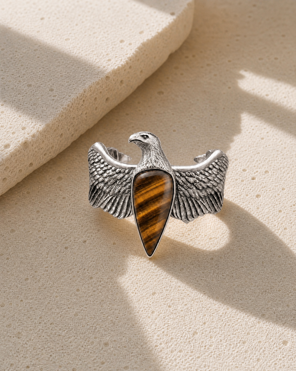 CoCreator Tiger's Eye Cuff — Silver-4