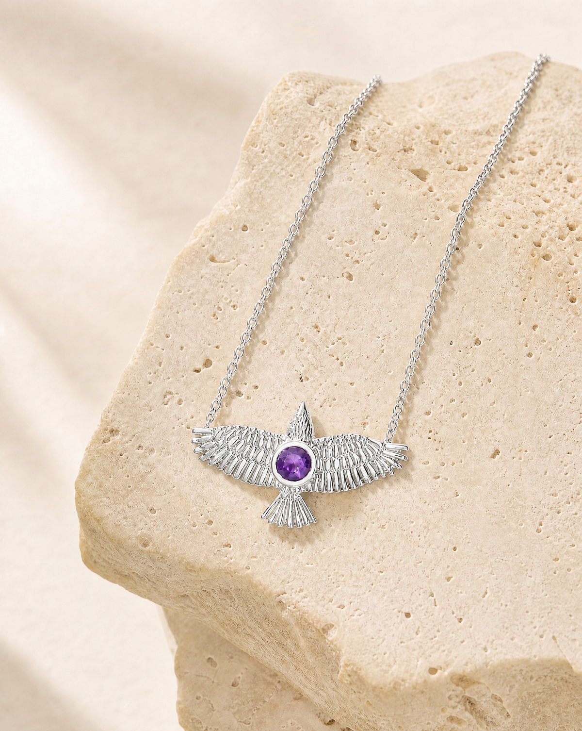 The DreamWeaver Amethyst Pendant — Silver-4