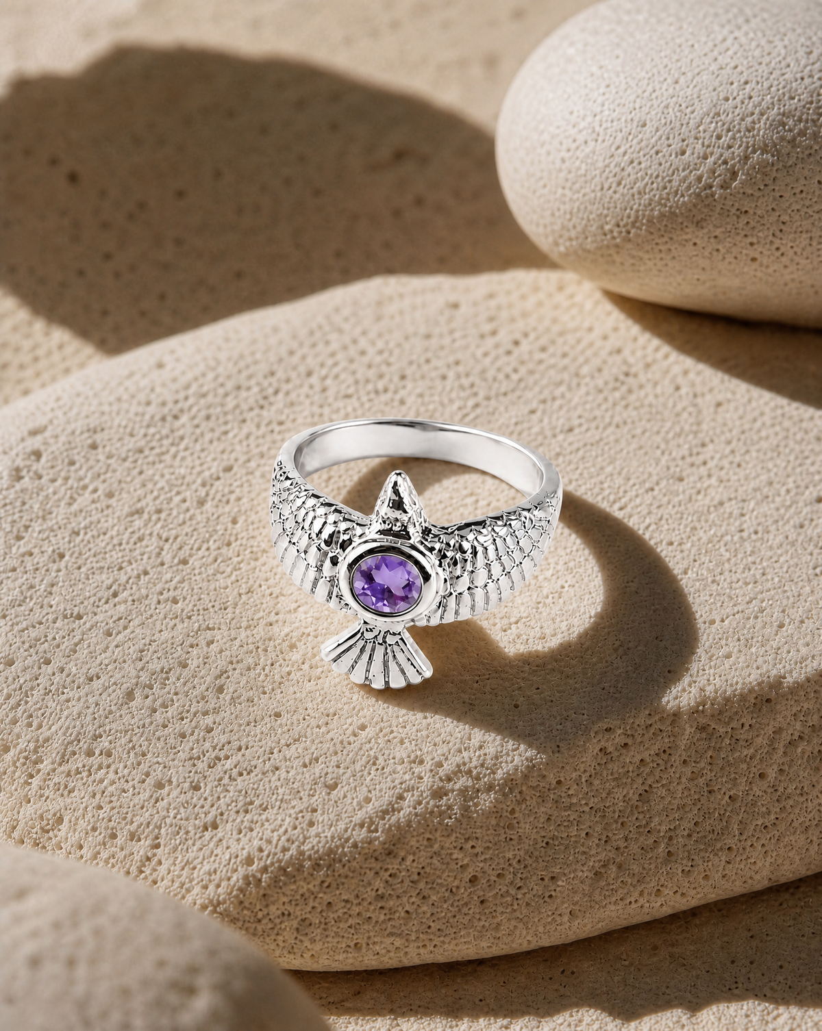 DreamWeaver Amethyst Ring, Silver