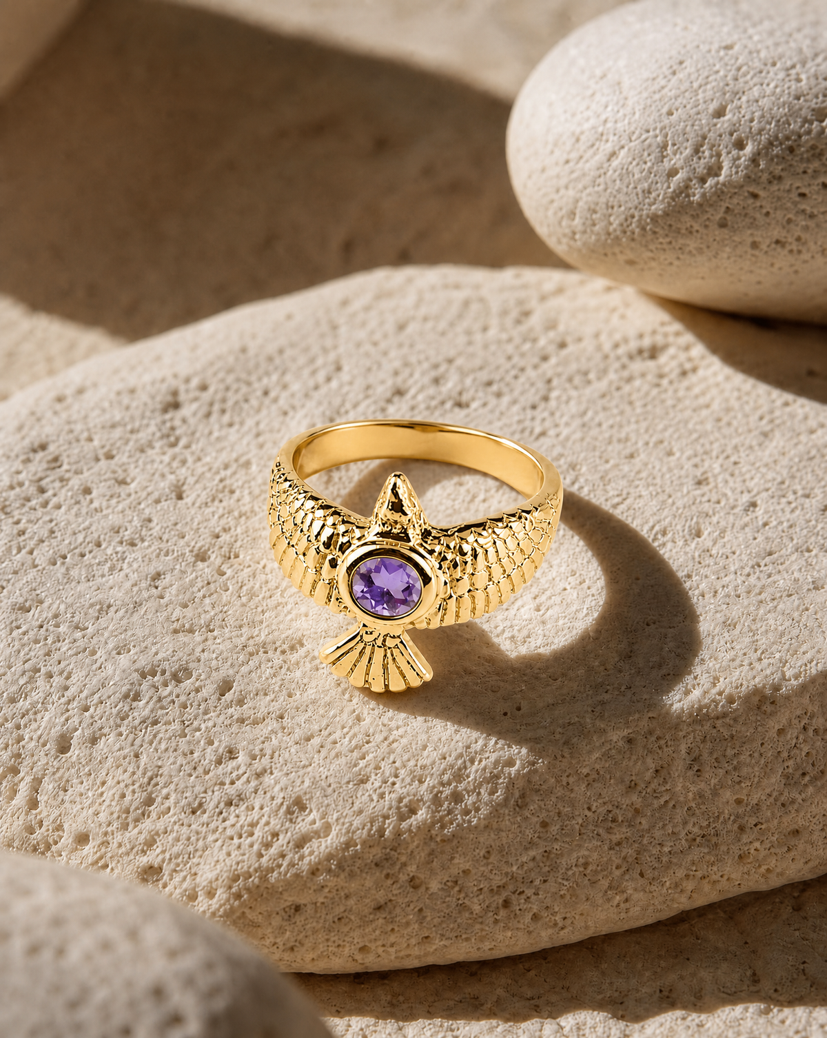 DreamWeaver Amethyst Ring, Gold