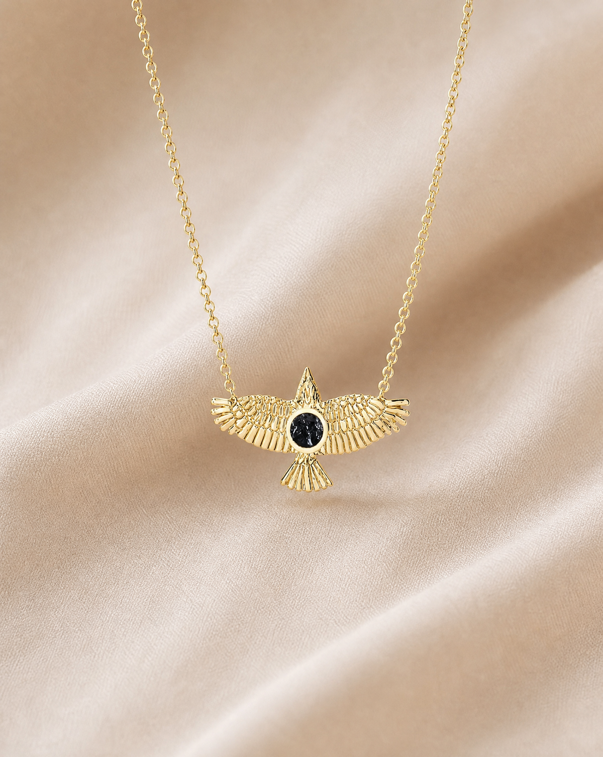 The DreamWeaver Black Tourmaline Pendant — Gold-3