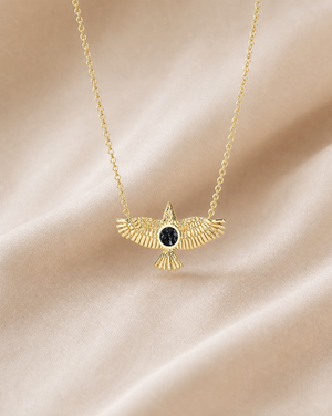 The DreamWeaver Black Tourmaline Pendant — Gold