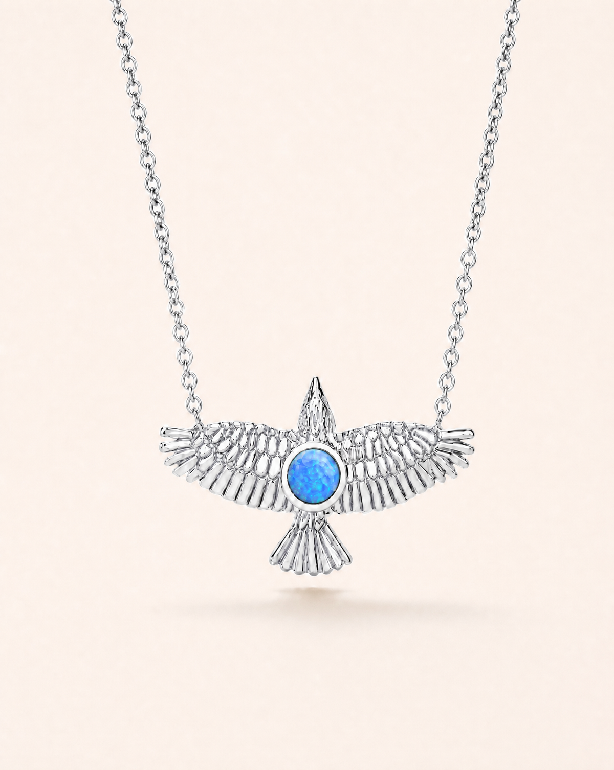 The DreamWeaver Blue Opal Pendant — Silver