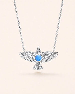 The DreamWeaver Blue Opal Pendant — Silver