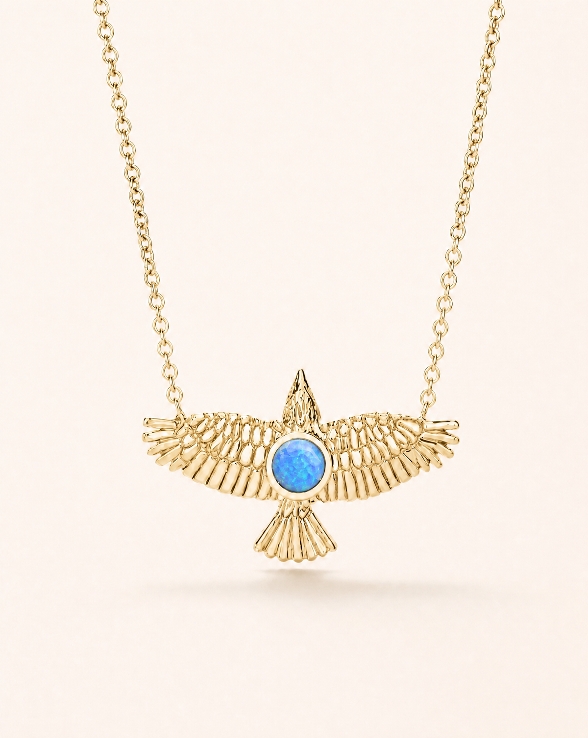 The DreamWeaver Blue Opal Pendant — Gold-1