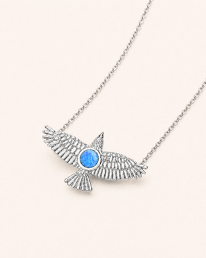 The DreamWeaver Blue Opal Pendant — Silver