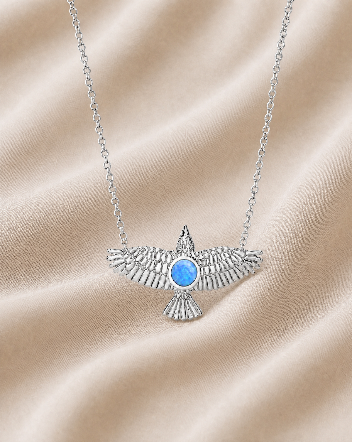 The DreamWeaver Blue Opal Pendant — Silver
