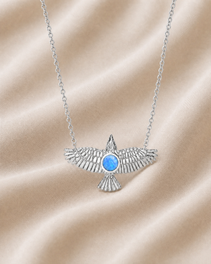 The DreamWeaver Blue Opal Pendant — Silver