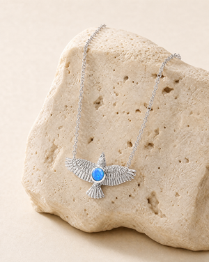 The DreamWeaver Blue Opal Pendant — Silver