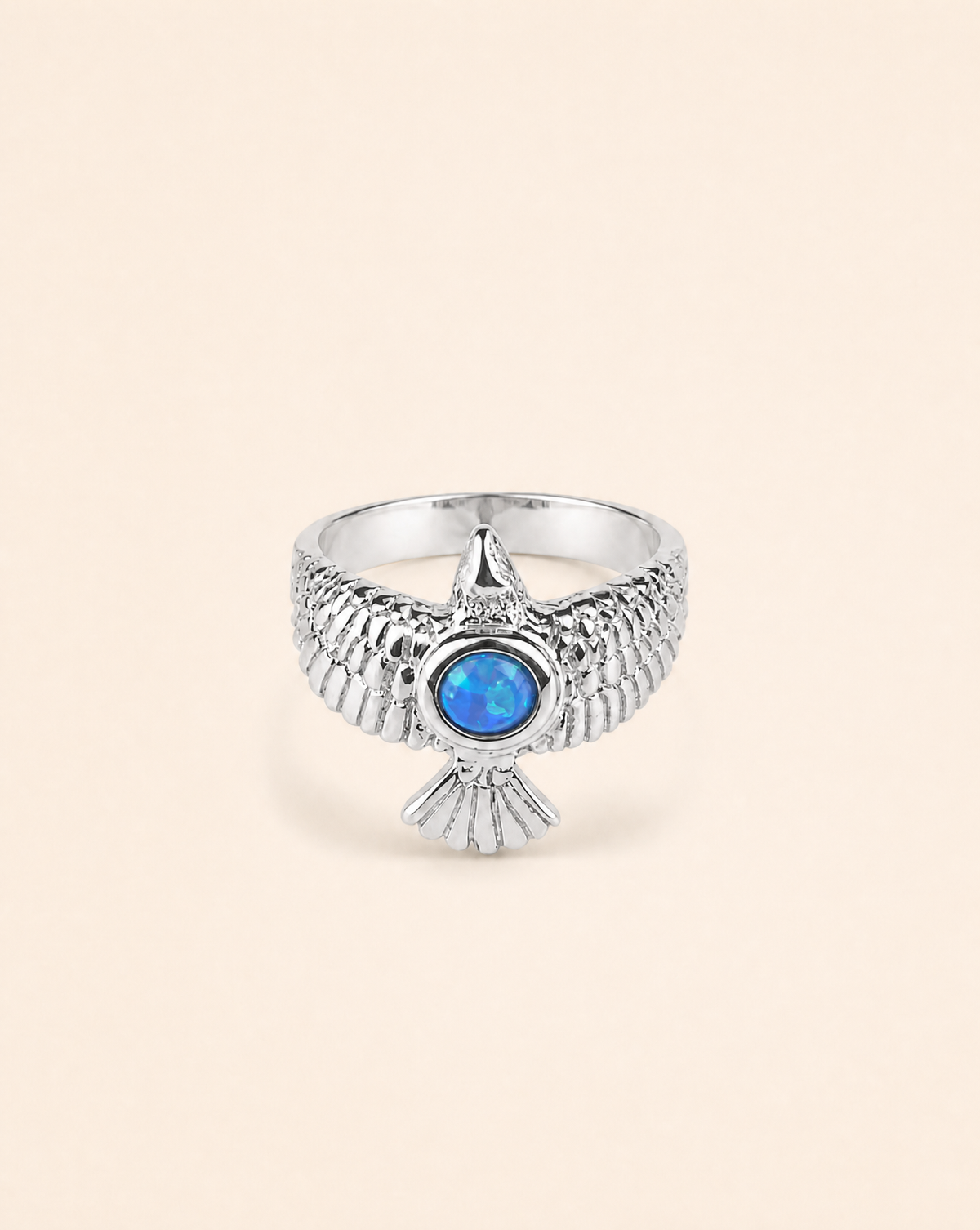 DreamWeaver Blue Opal Ring, Silver