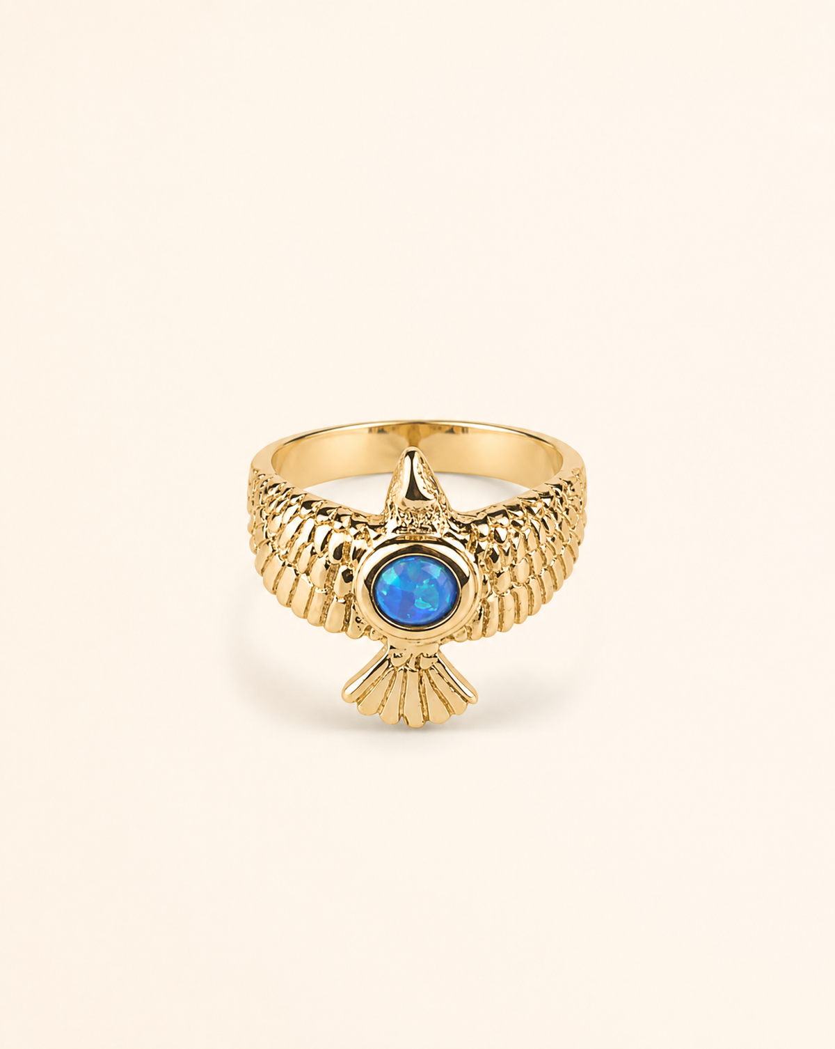 DreamWeaver Blue Opal Ring, Gold