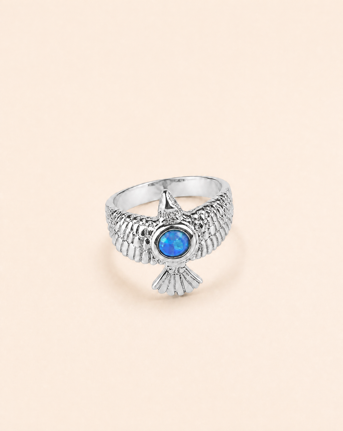 DreamWeaver Blue Opal Ring, Silver