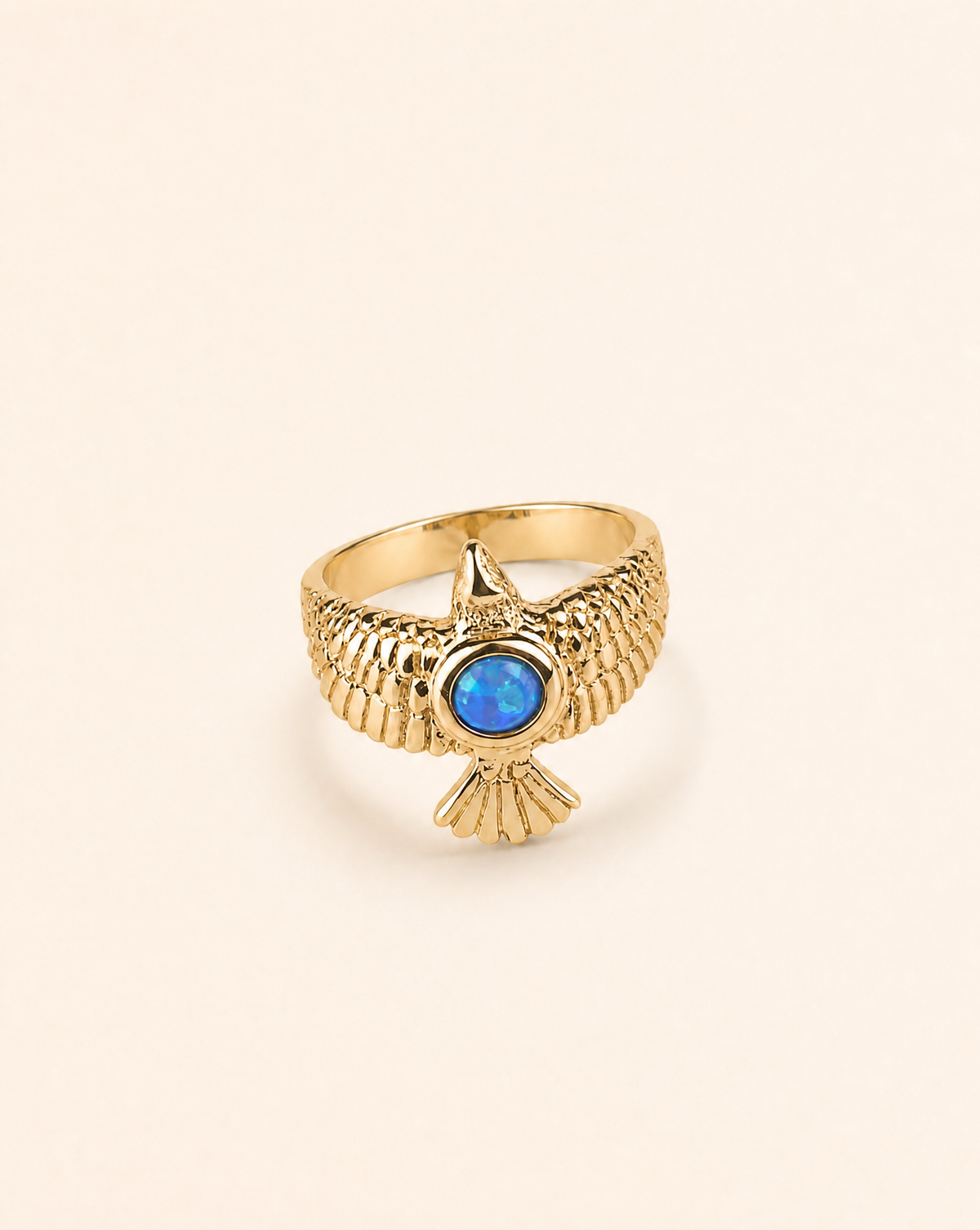 DreamWeaver Blue Opal Ring, Gold