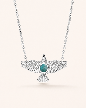 The DreamWeaver Chrysocolla Pendant — Silver