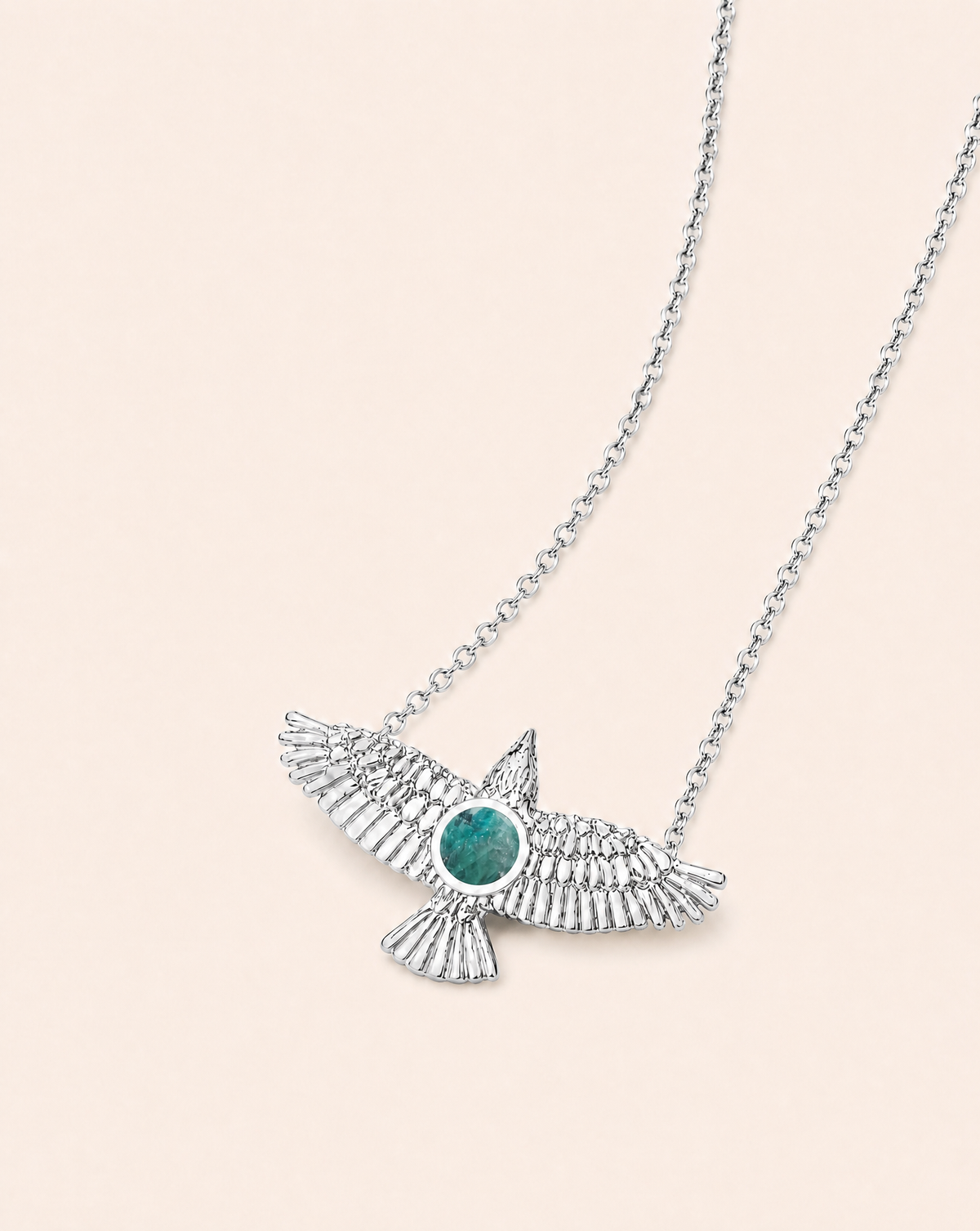 The DreamWeaver Chrysocolla Pendant — Silver