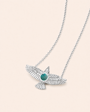 The DreamWeaver Chrysocolla Pendant — Silver