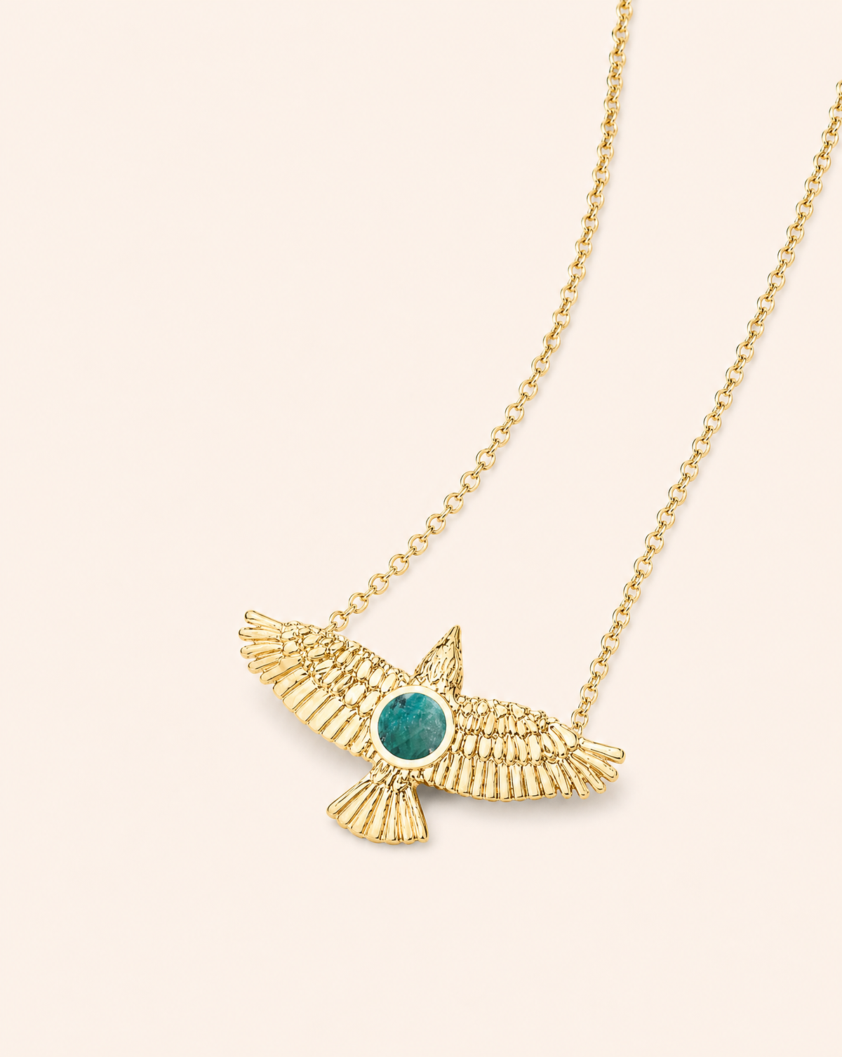 The DreamWeaver Chrysocolla Pendant — Gold-2