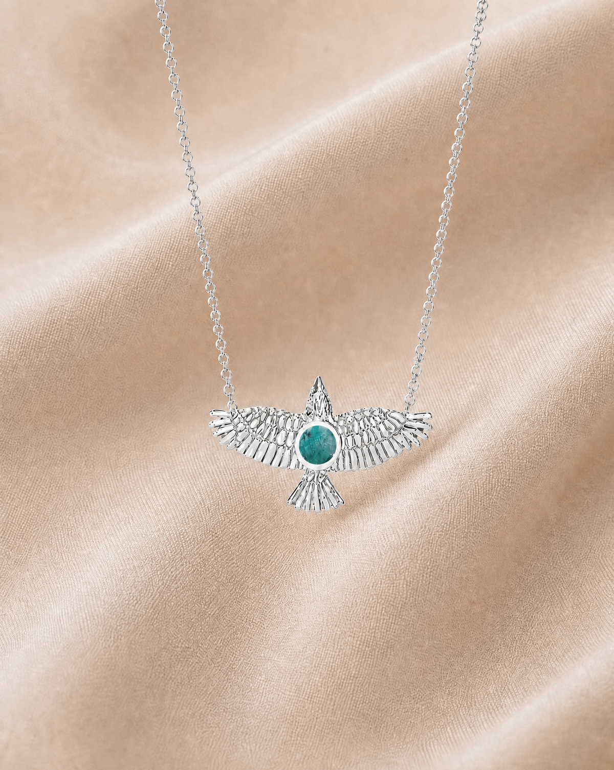 The DreamWeaver Chrysocolla Pendant — Silver