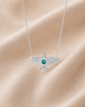 The DreamWeaver Chrysocolla Pendant — Silver