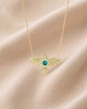 The DreamWeaver Chrysocolla Pendant — Gold