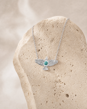 The DreamWeaver Chrysocolla Pendant — Silver
