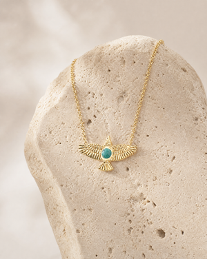 The DreamWeaver Chrysocolla Pendant — Gold