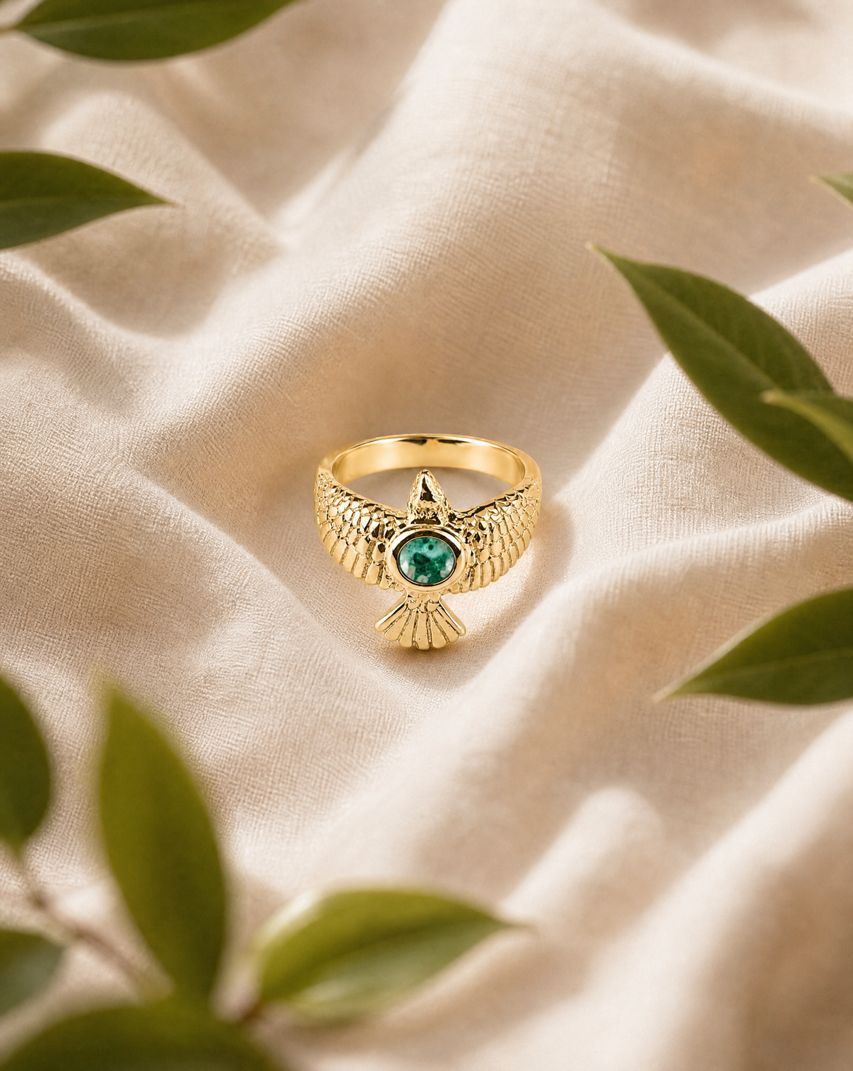 DreamWeaver Chrysocolla Ring, Gold