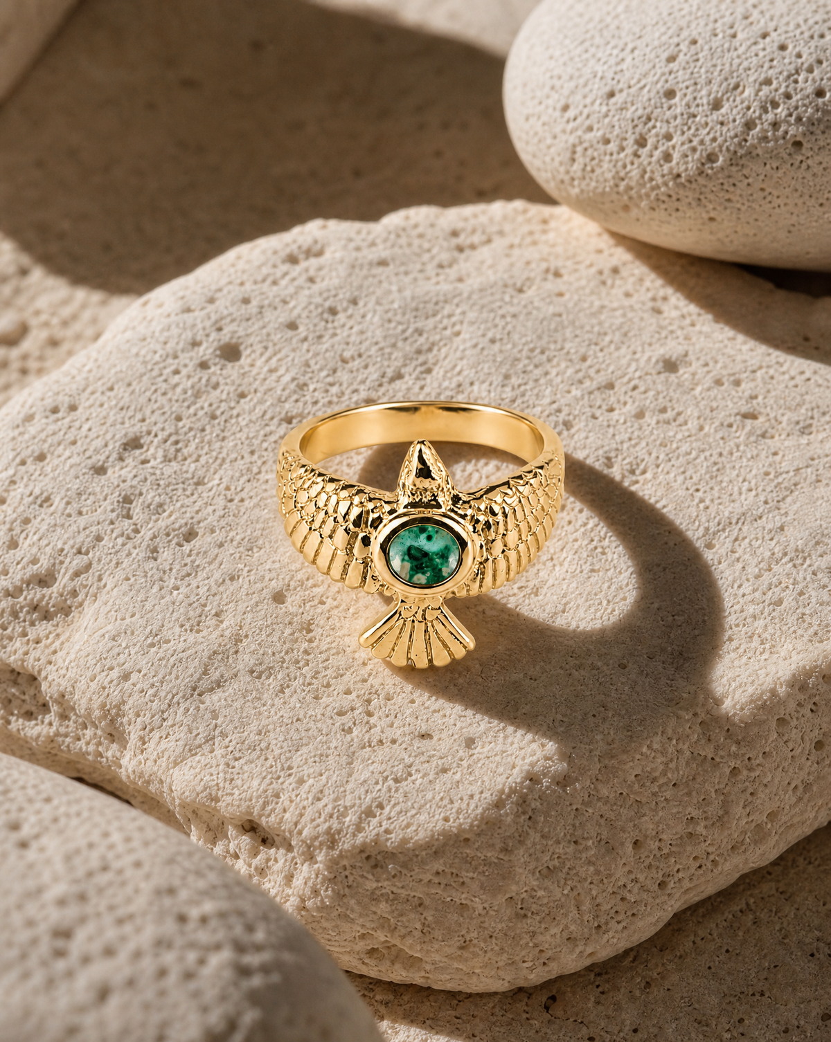 DreamWeaver Chrysocolla Ring, Gold