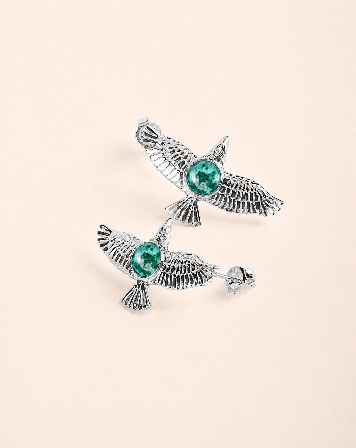 DreamWeaver Chrysocolla Stud Earings — Silver