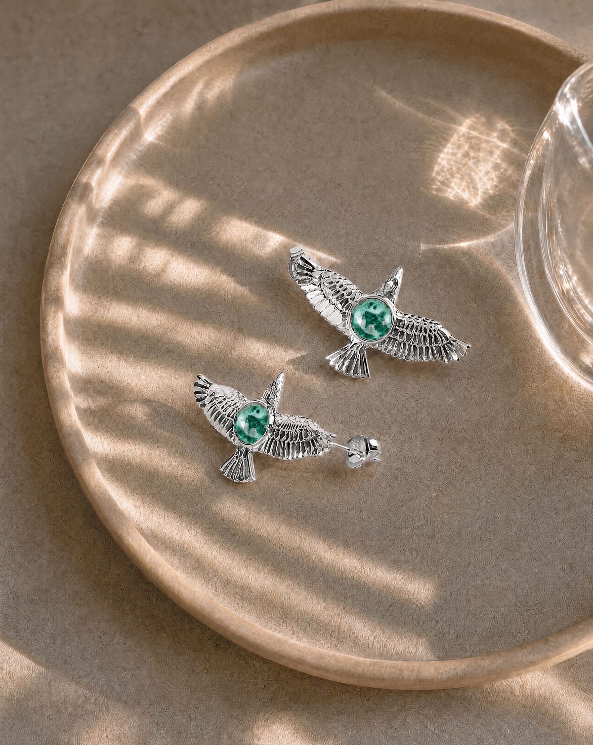 DreamWeaver Chrysocolla Stud Earings — Silver-2