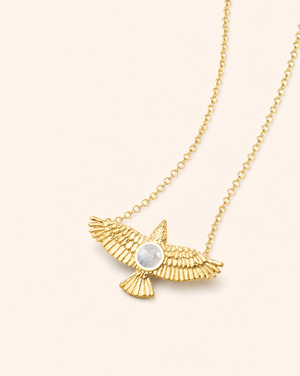 The DreamWeaver Clear Quartz Pendant — Gold