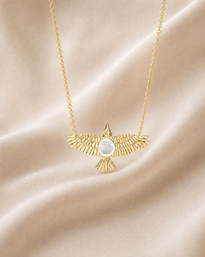 The DreamWeaver Clear Quartz Pendant — Gold