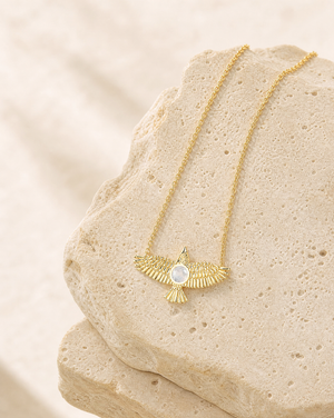 The DreamWeaver Clear Quartz Pendant — Gold